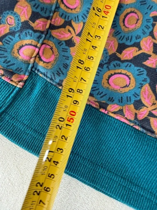 Natural Life Women’s Large Selah Printed Pullover Boho Sweatshirt Blue Boxy E30 - Picture 4 of 5